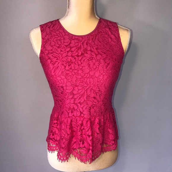 J. Crew Tops - J.Crew Peplum Pink Lace Top J. Crew Tops - J.Crew Peplum Pink Lace Top